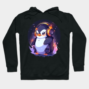 Cool Penguin With Headphones Hoodie